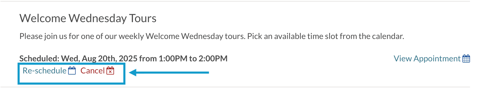 Reschedule and Cancel buttons on checklist.png