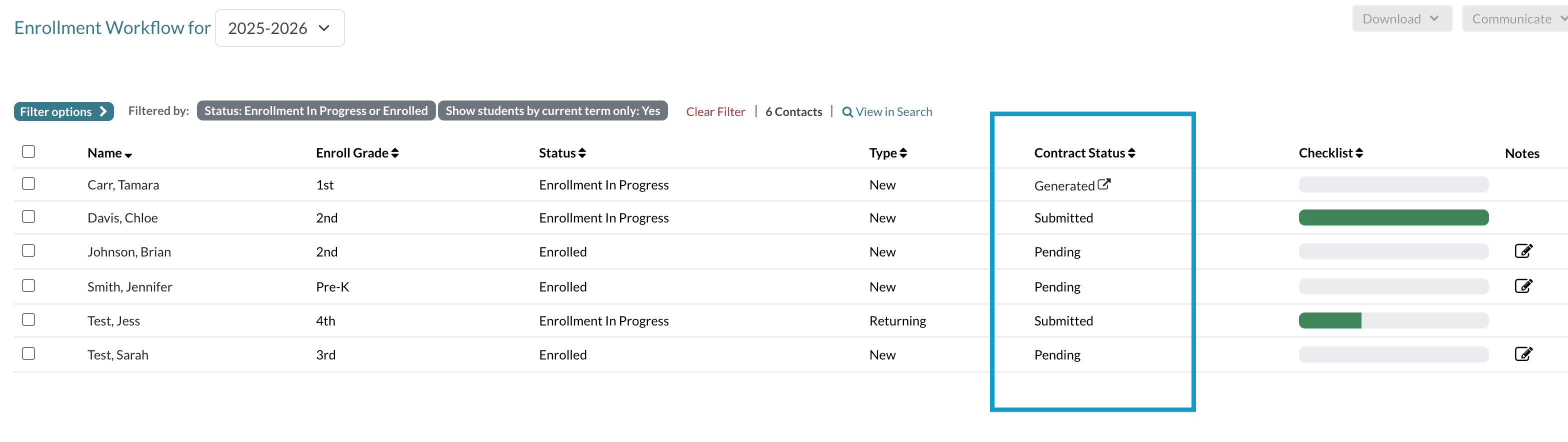 Public School Config Removes Contact State Column on Enrollment Report.png