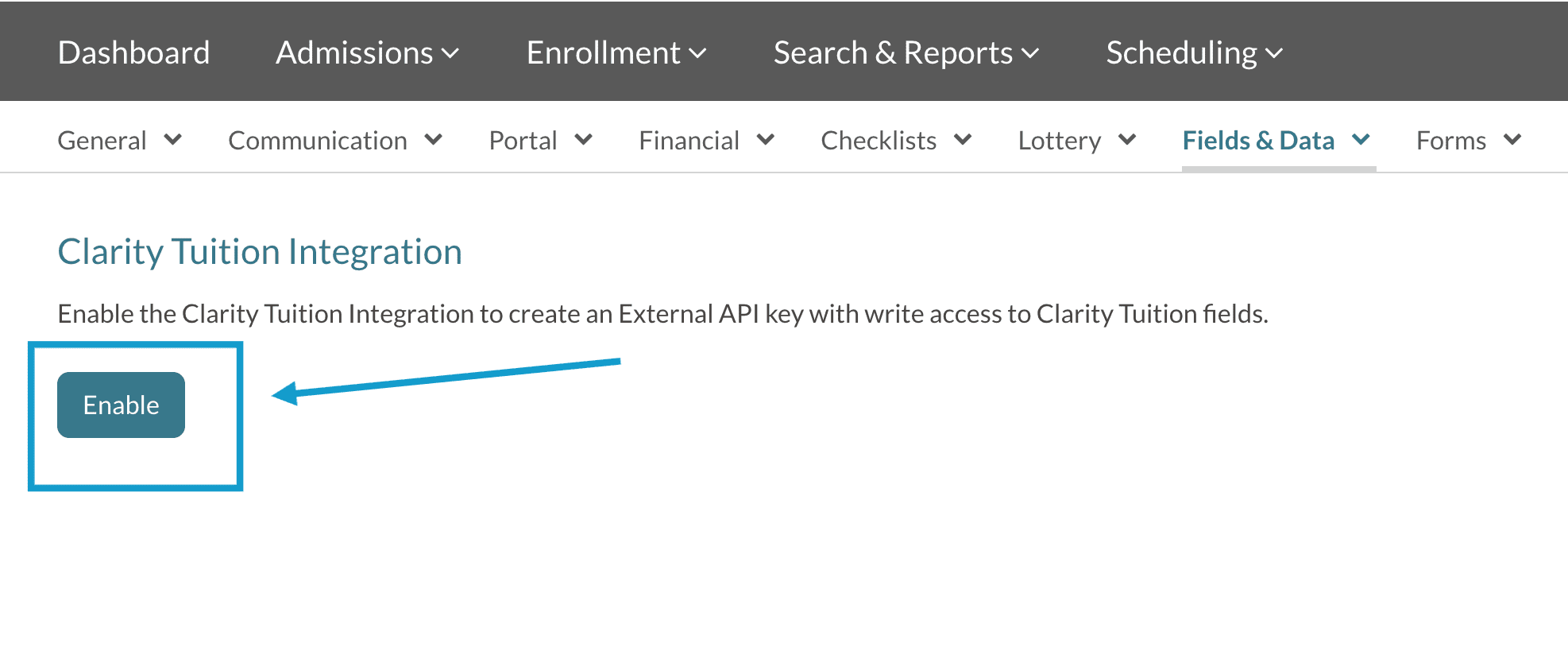 Setting up the Clarity Integration_Enable Button.png