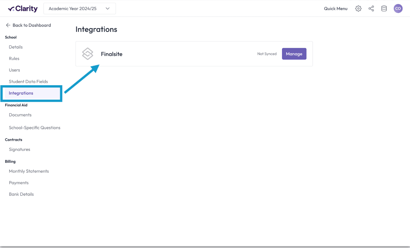 Integrations page in Clarity.png