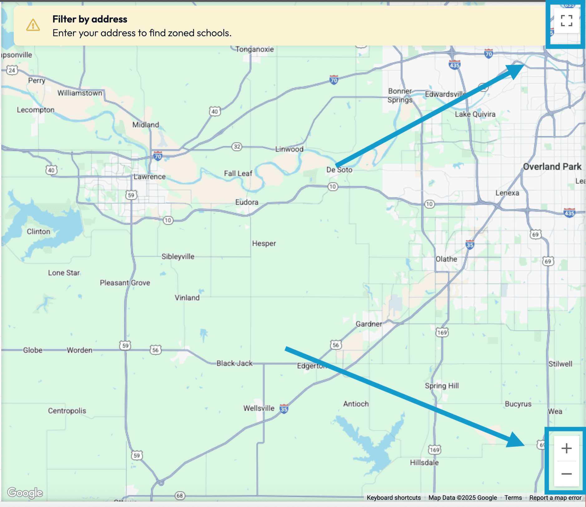 Full Screen and Zoom icons on the Explore map.png