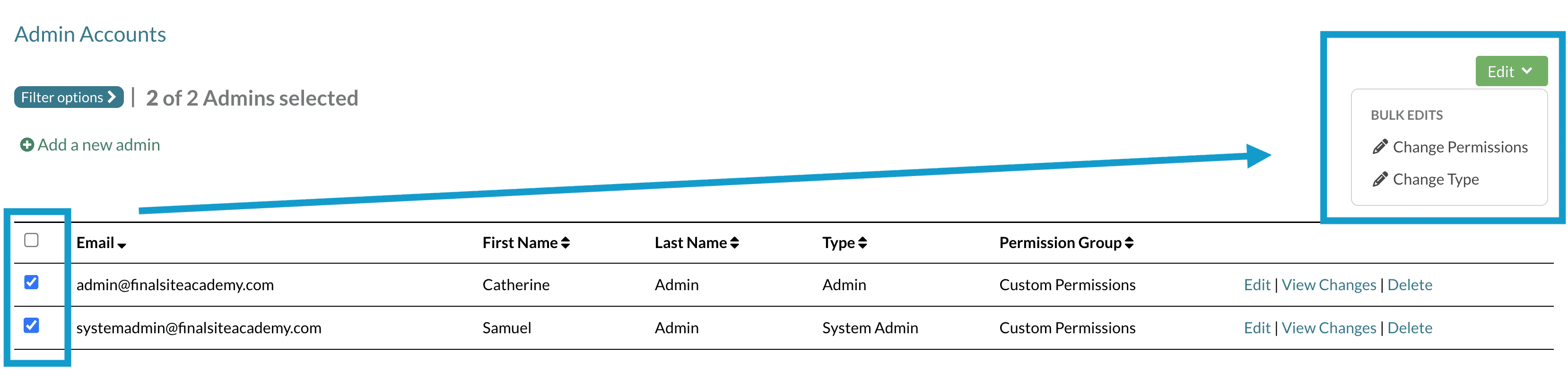 Check the boxes to select admins and open the Edit menu.png