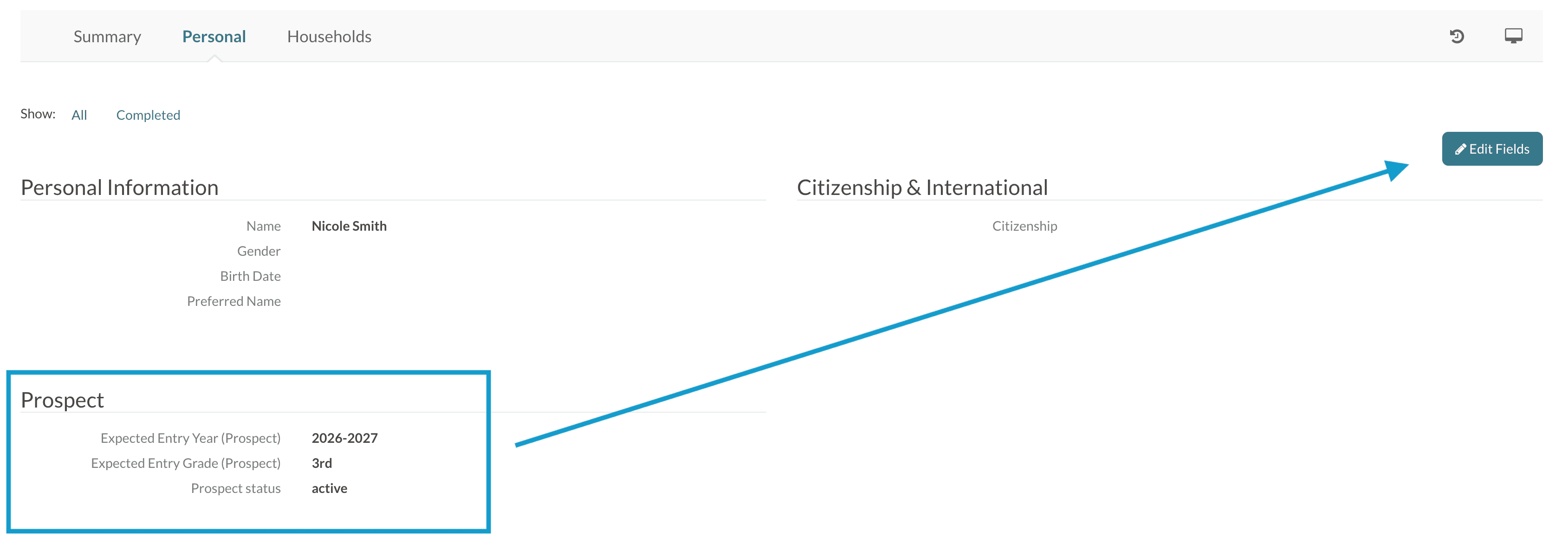 Prospect fields under Personal tab on student record.png