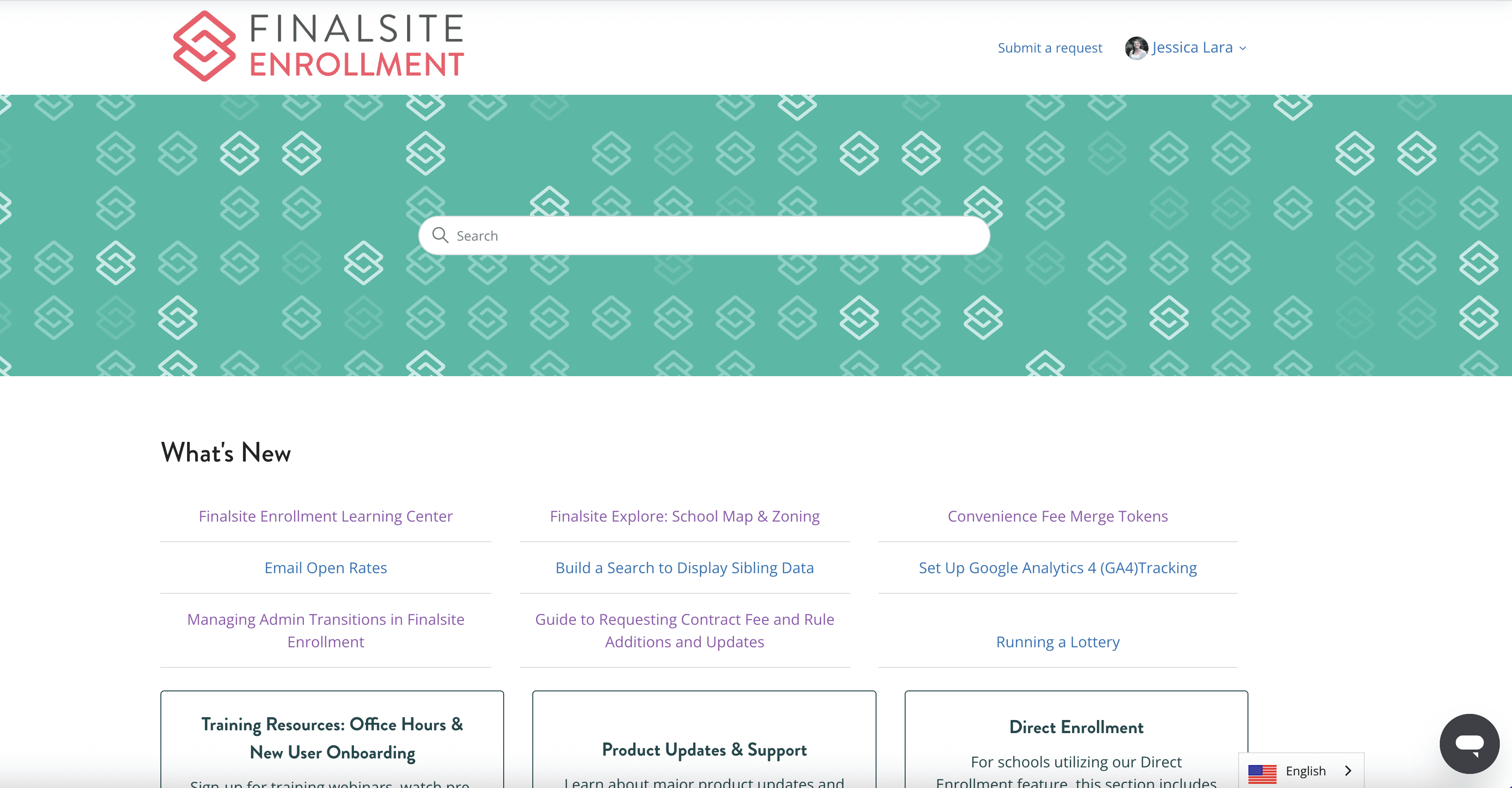 Finalsite Enrollment Help Center homepage.png