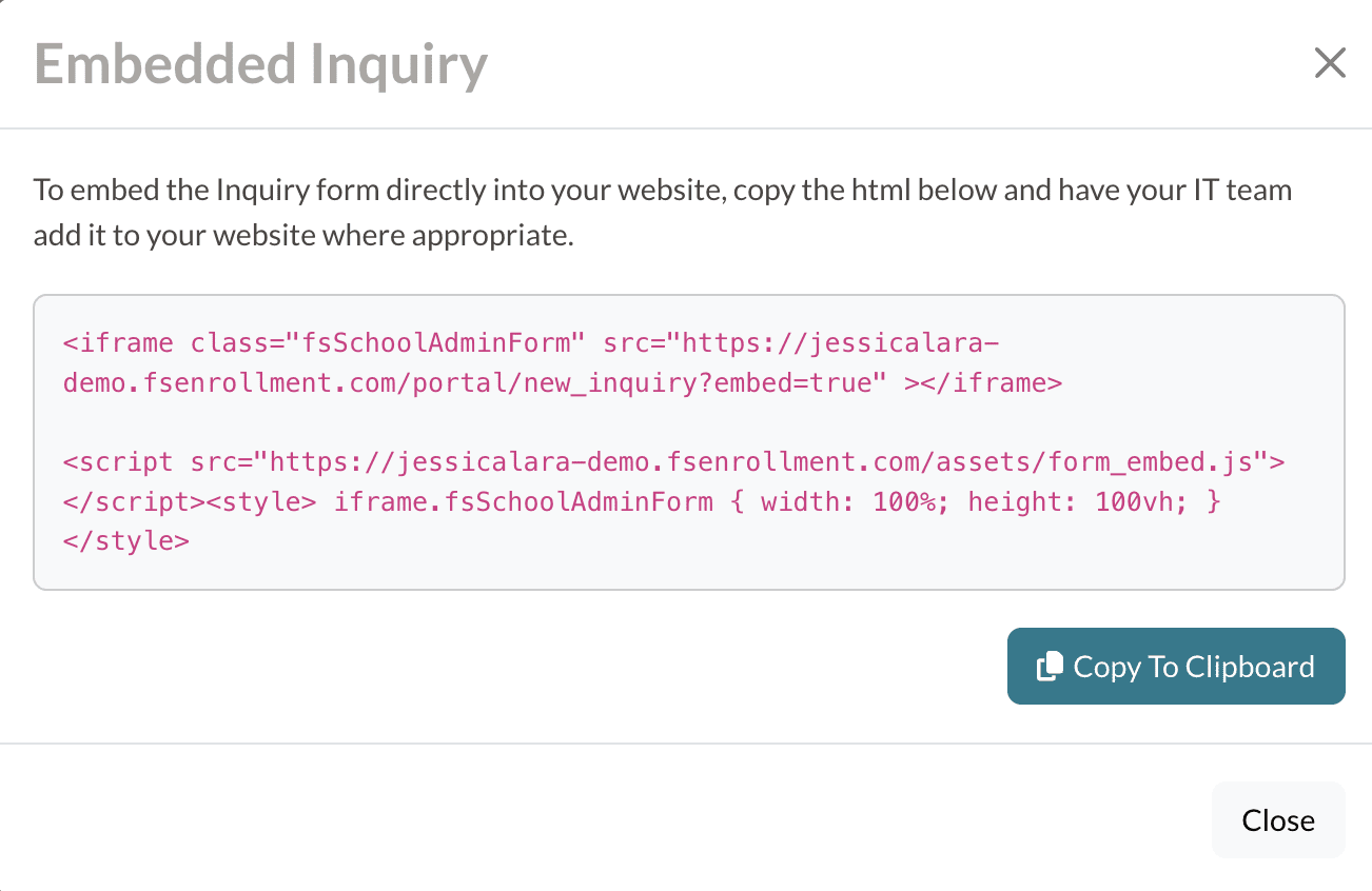 Embedded Inquiry window with embed code.png
