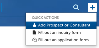 The Add Prospect option in the Quick Action menu